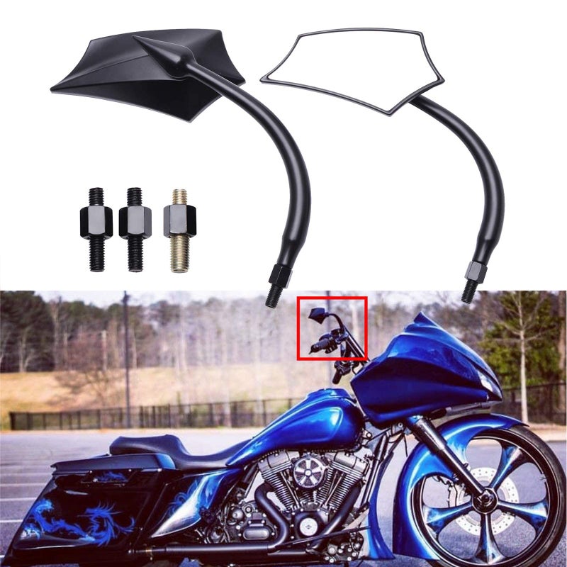 JMTBNO Universal 8MM 10MM Motorcycle Mirrors Rear View Black Compatible with Street Bike Sports Bike Chopper Cruiser Touring - Image 3
